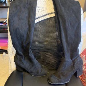 Christian Siriano Knee High Suede Black Boots